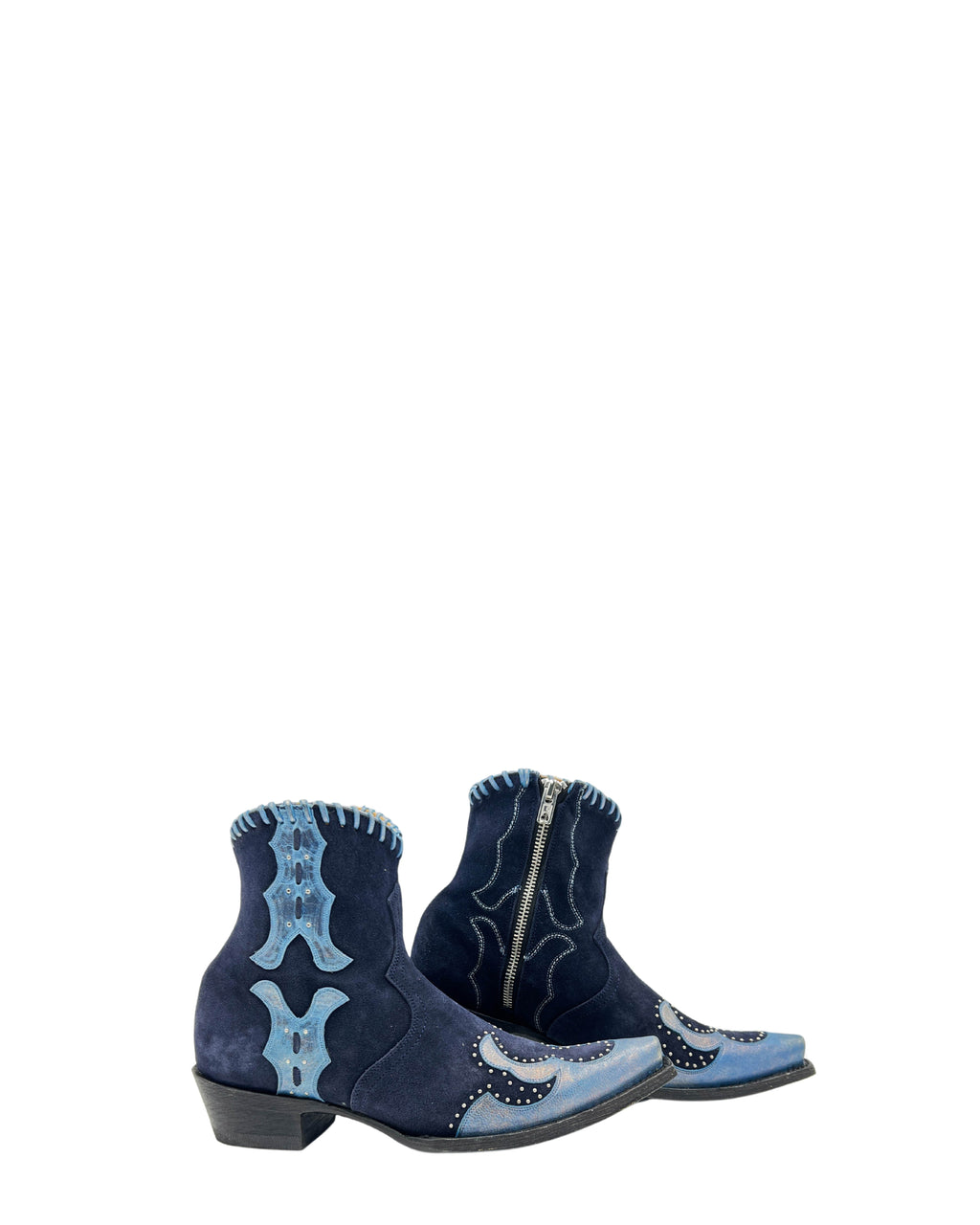 Women's Suede Cowgirl Booties - Indigo/Petrol Blue