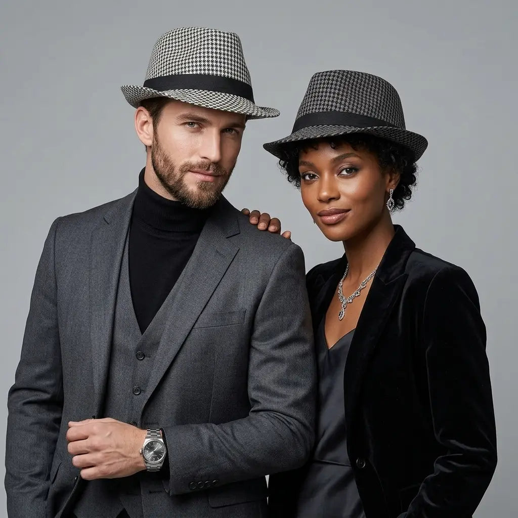 Chester Houndstooth Trilby Hat