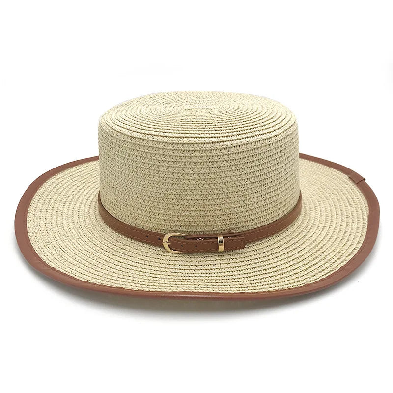 Dos Santos Summer Straw Boater Hat