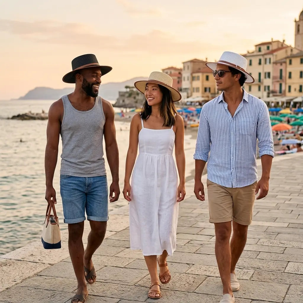 Dos Santos Summer Straw Boater Hat