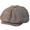 Dunois Houndstooth Wool Newsboy Cap