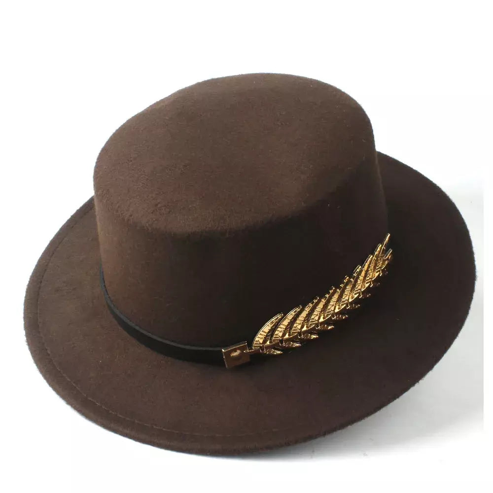 Golden Feather Classic Boater Hat