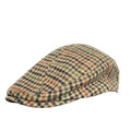 Houndstooth Plaid Wool Flat Cap