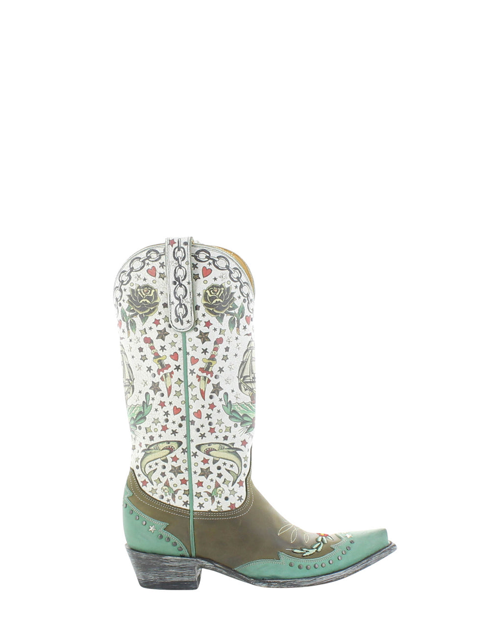 Women's Floral Cowgirl Boots - Olive - view 2