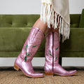 Women's Metallic Cowgirl Boots - Metallic Pink