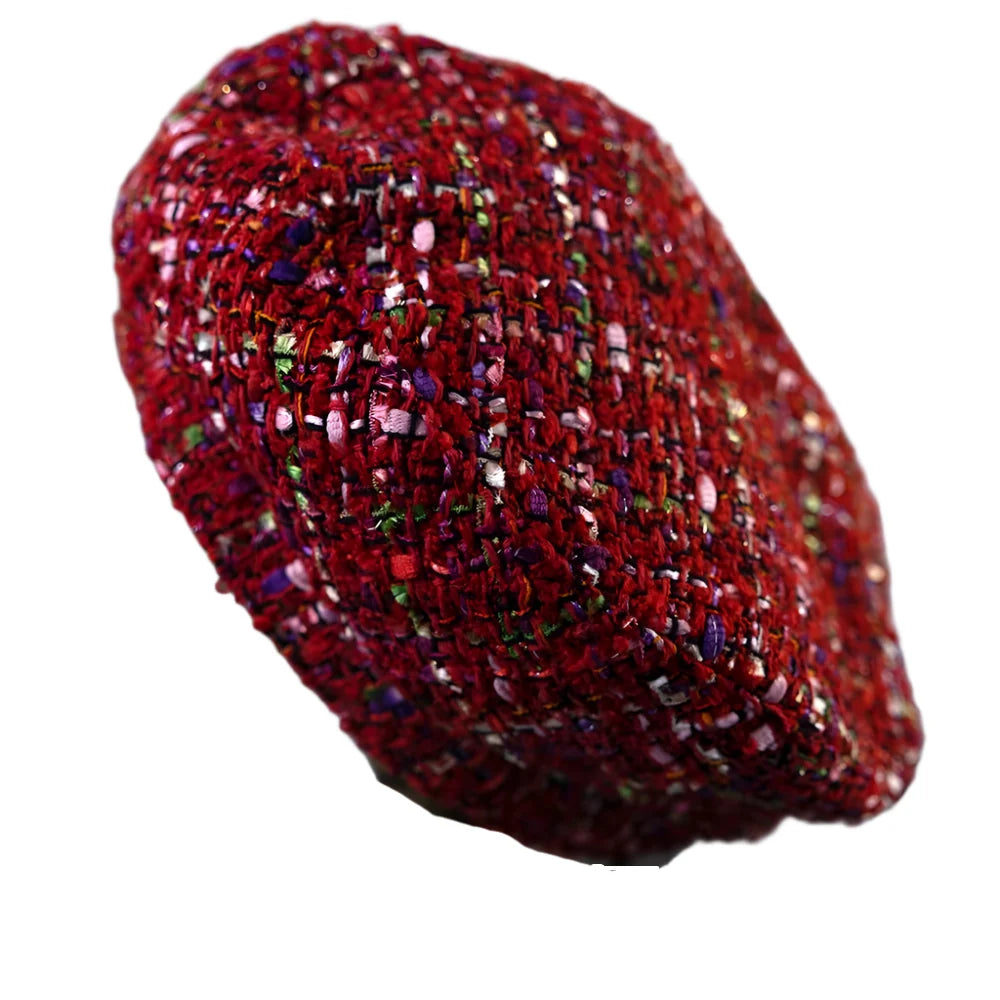 Marguerite Red Knitted Wool Beret