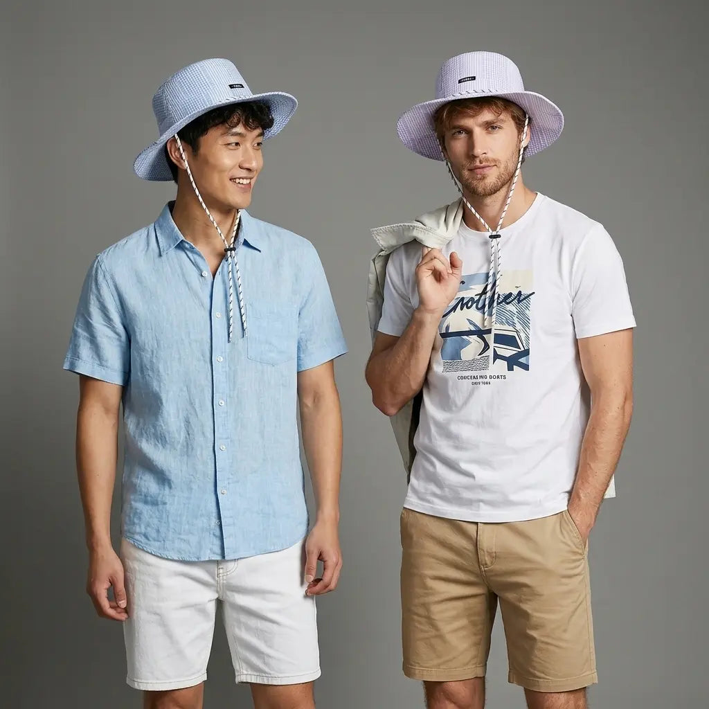 Napoli Summer Striped Fisherman Boater Hat