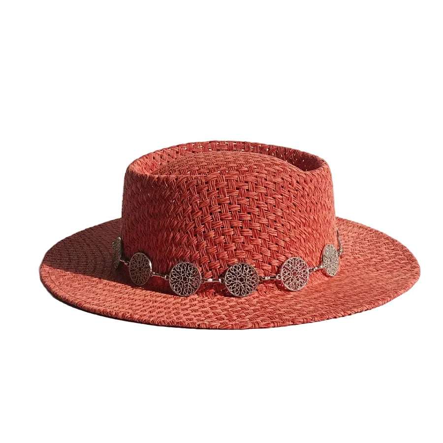 Palermo Summer Handmade Straw Porkpie Hat