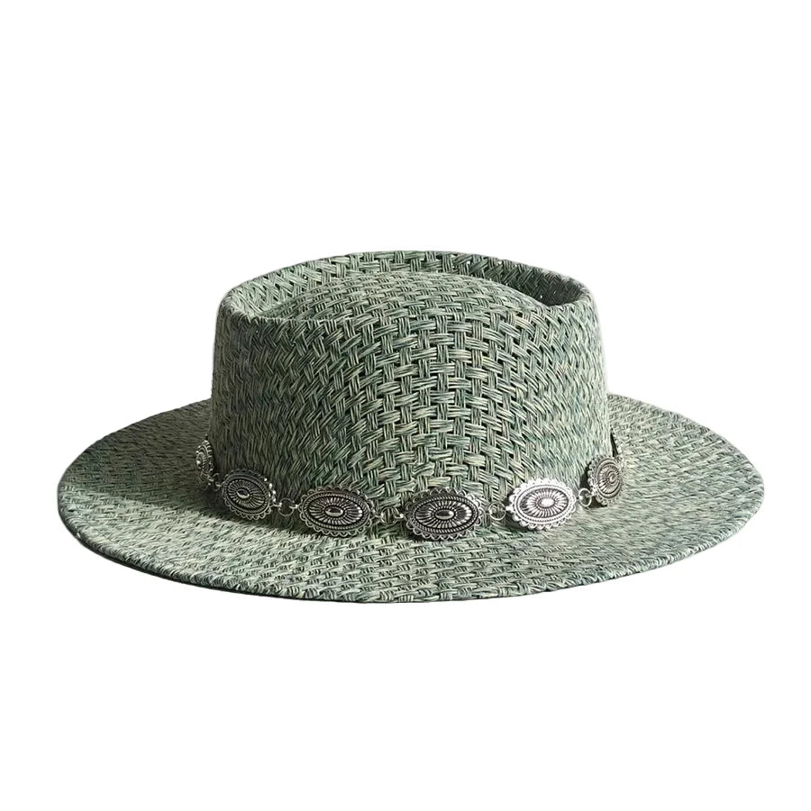 Palermo Summer Handmade Straw Porkpie Hat
