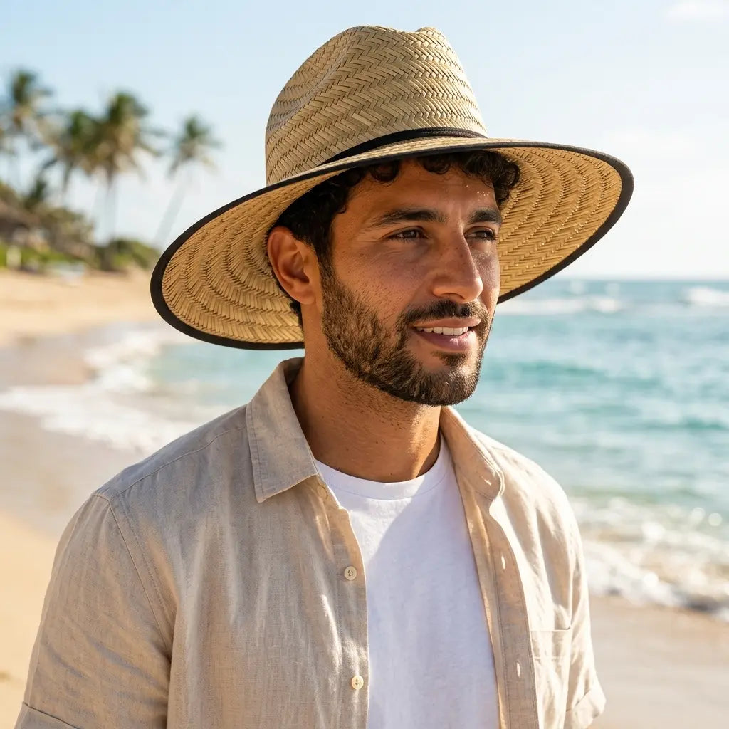 Panama Wide Brimmed Straw Sun Fedora Hat