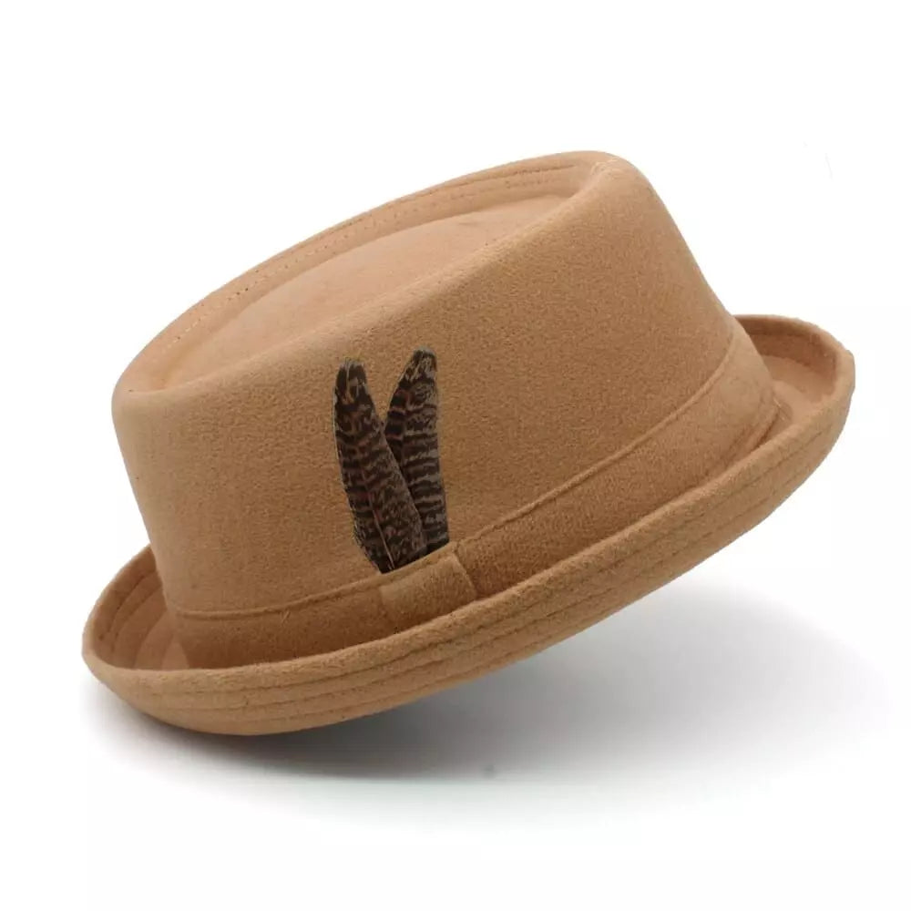 Poitiers Feathers Wool Porkpie Hat