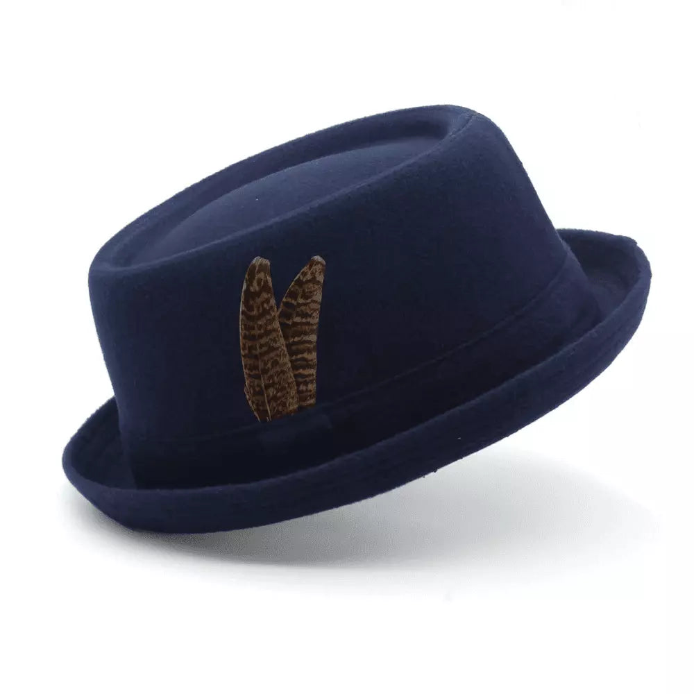 Poitiers Feathers Wool Porkpie Hat