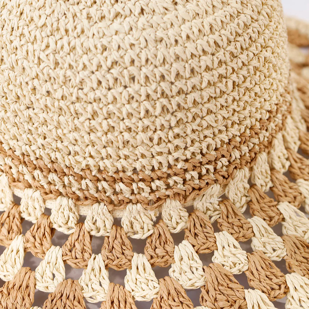 Rocamadour Summer Knitted Straw Crochet Bucket Hat