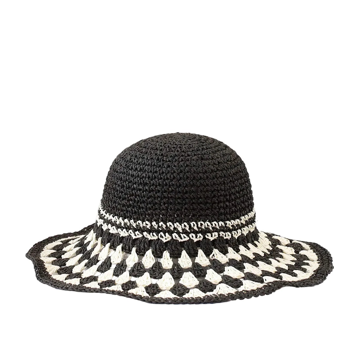 Rocamadour Summer Knitted Straw Crochet Bucket Hat