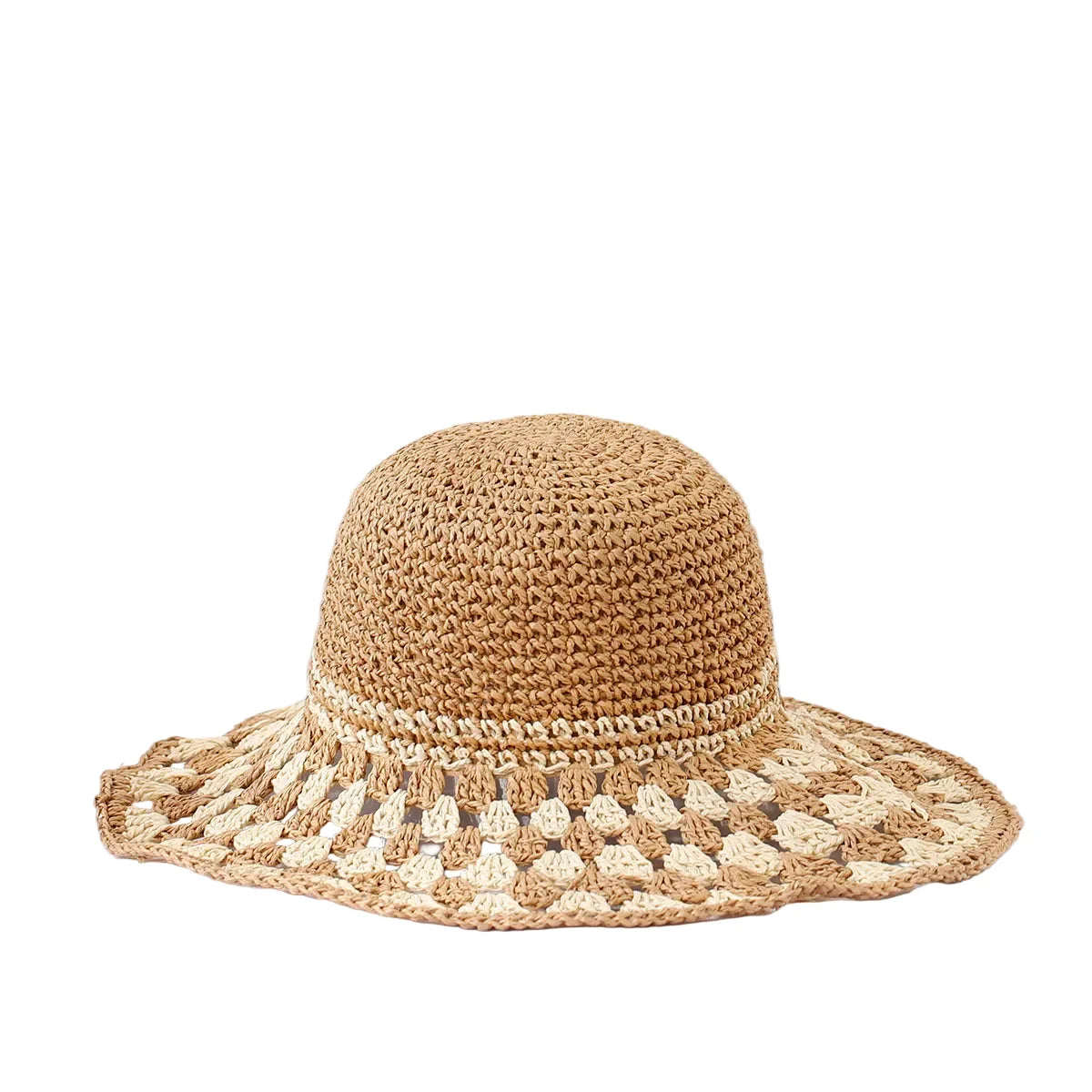 Rocamadour Summer Knitted Straw Crochet Bucket Hat