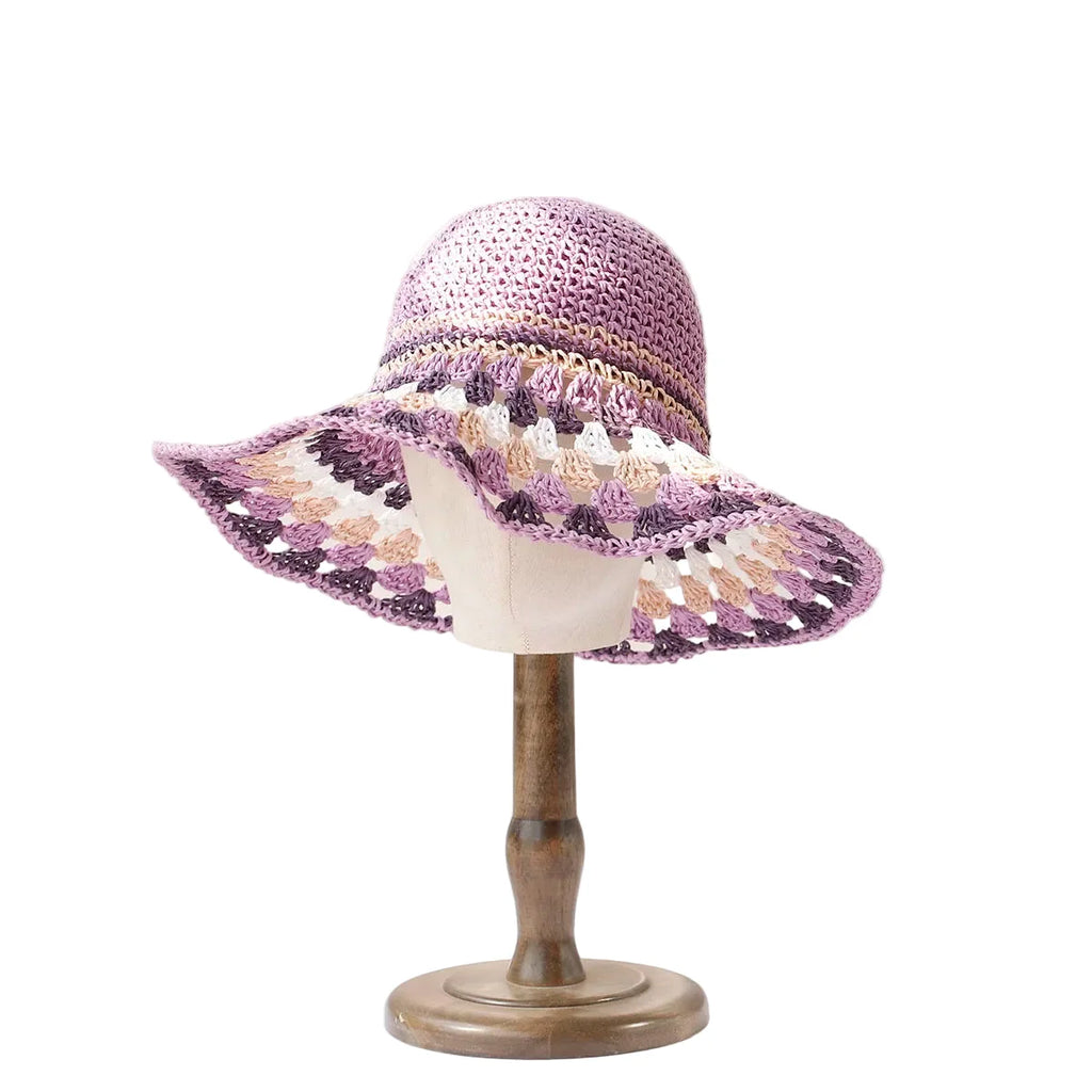 Rocamadour Summer Knitted Straw Crochet Bucket Hat