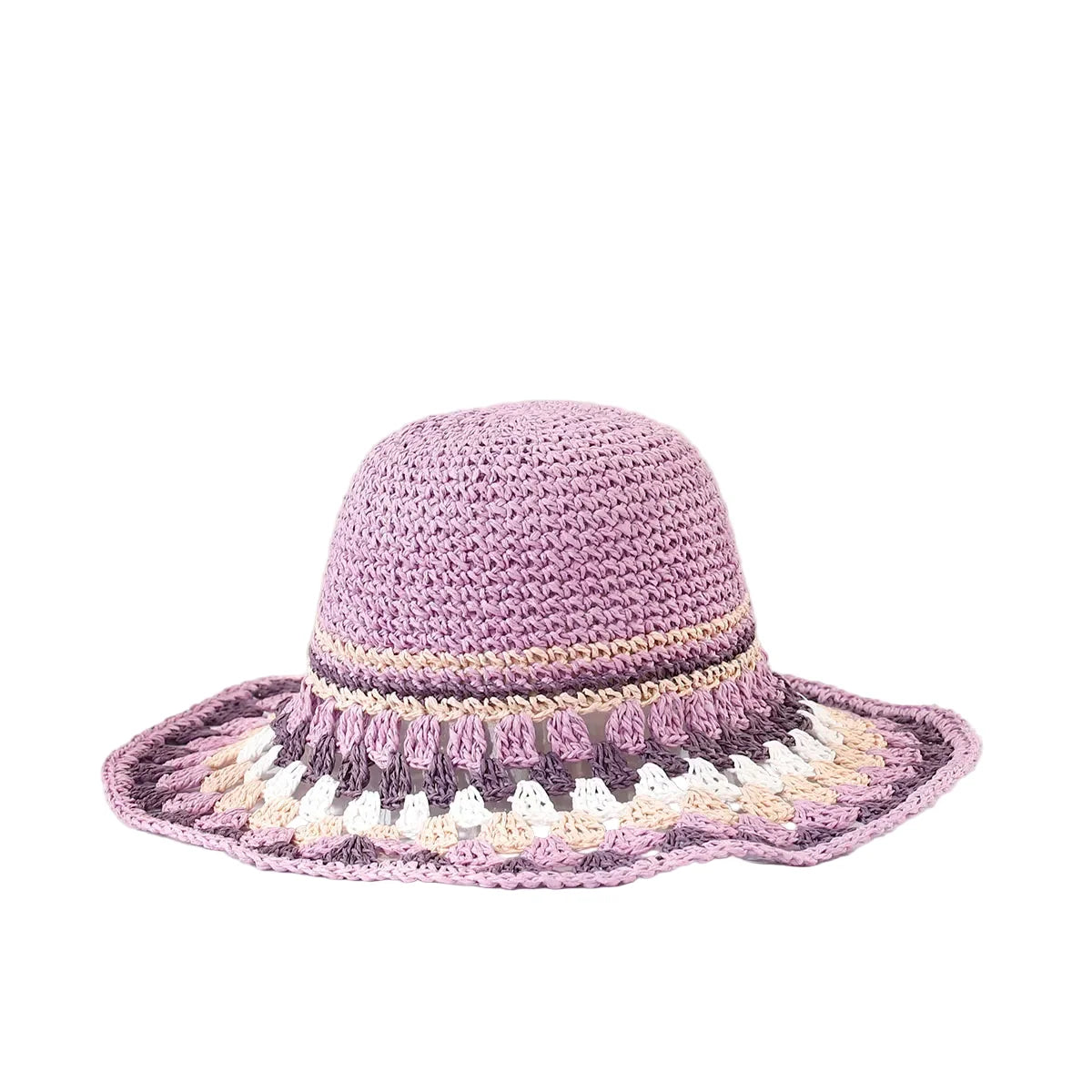 Rocamadour Summer Knitted Straw Crochet Bucket Hat