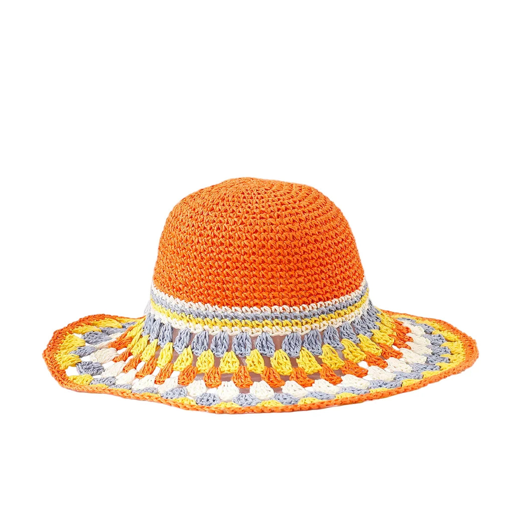 Rocamadour Summer Knitted Straw Crochet Bucket Hat