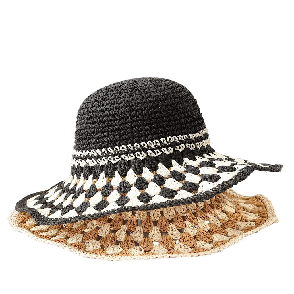 Rocamadour Summer Knitted Straw Crochet Bucket Hat
