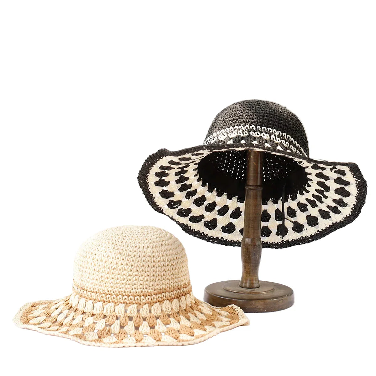 Rocamadour Summer Knitted Straw Crochet Bucket Hat