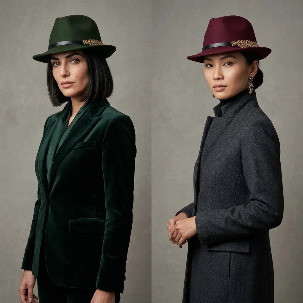 Rostock Metal Feather Trilby Hat