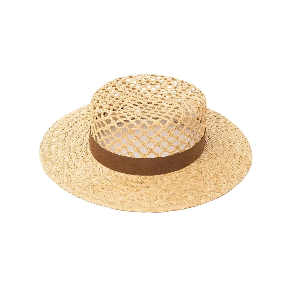 Seychelles Summer Handmade Straw Raffia Boater Hat