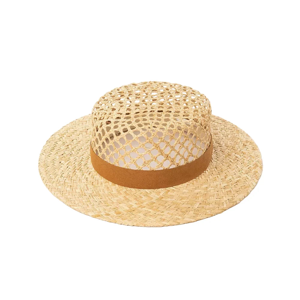 Seychelles Summer Handmade Straw Raffia Boater Hat