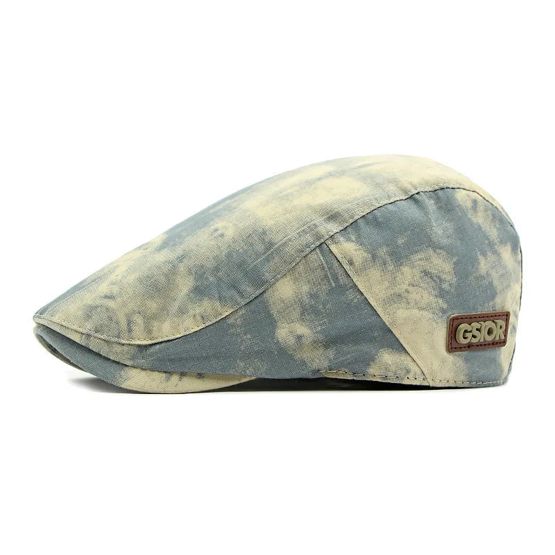 Swansea Tie-Dye Cotton Flat Cap