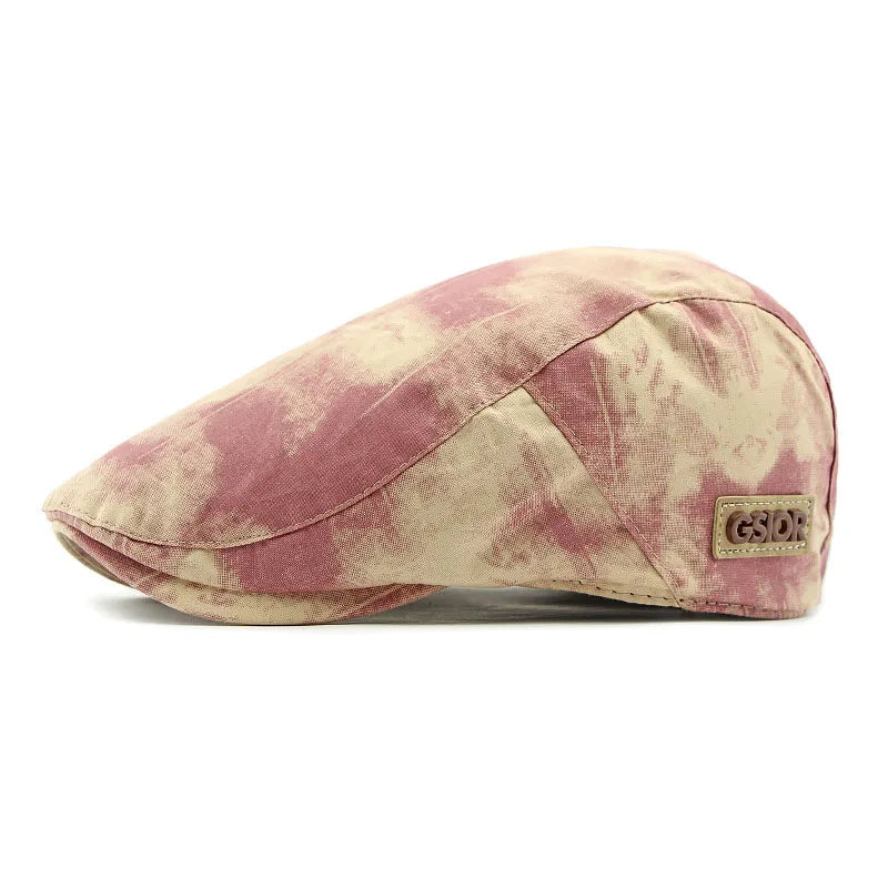 Swansea Tie-Dye Cotton Flat Cap