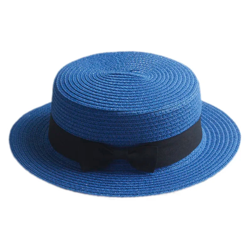 Tetouan Summer Ribbon Straw Boater Hat