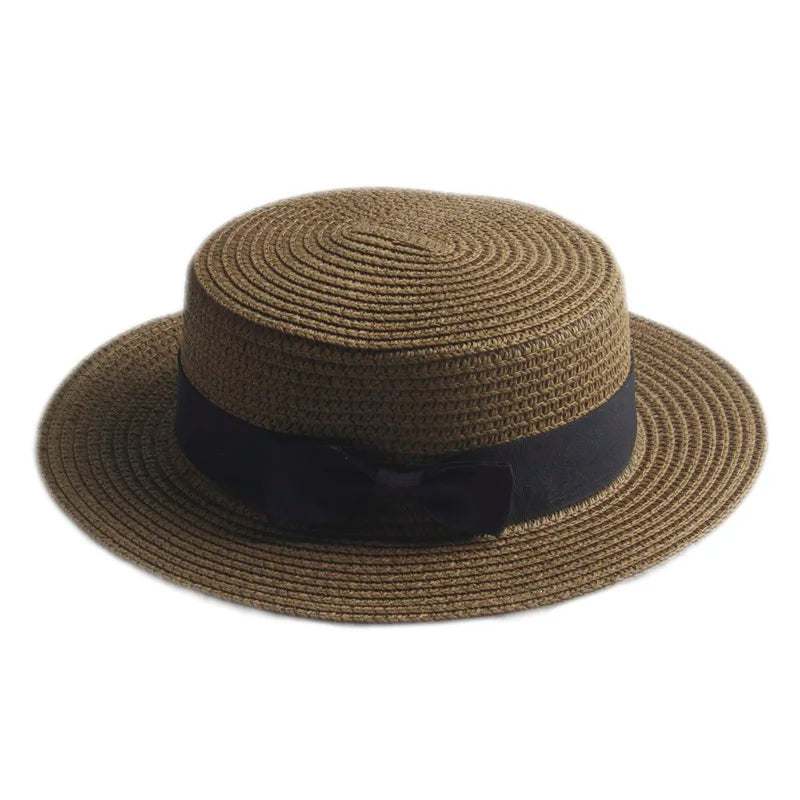 Tetouan Summer Ribbon Straw Boater Hat