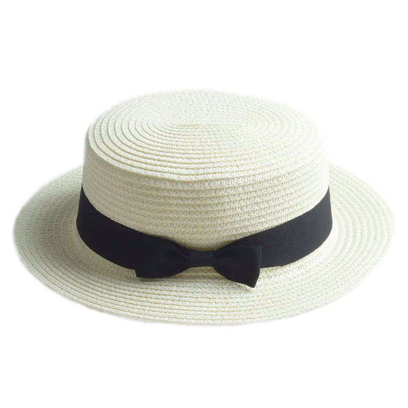 Tetouan Summer Ribbon Straw Boater Hat