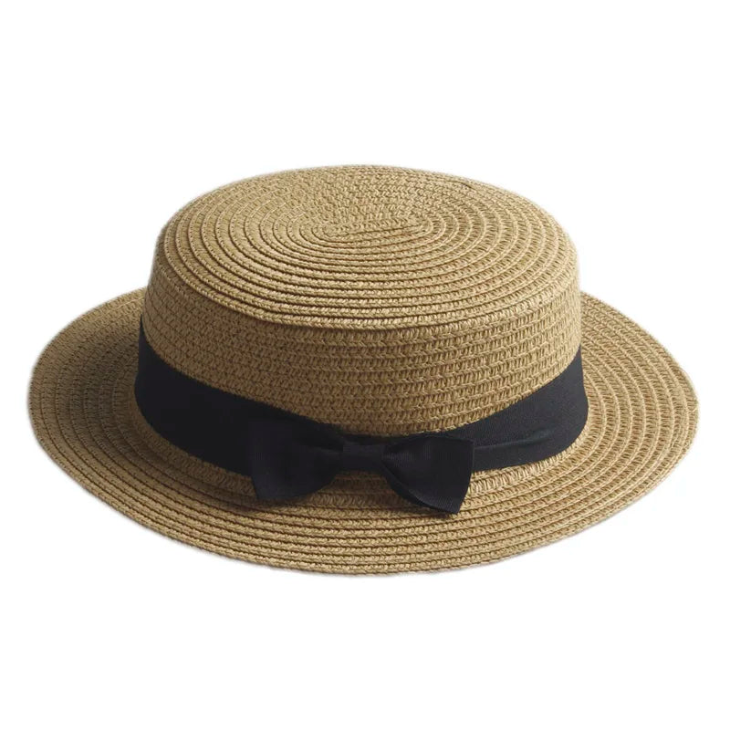 Tetouan Summer Ribbon Straw Boater Hat