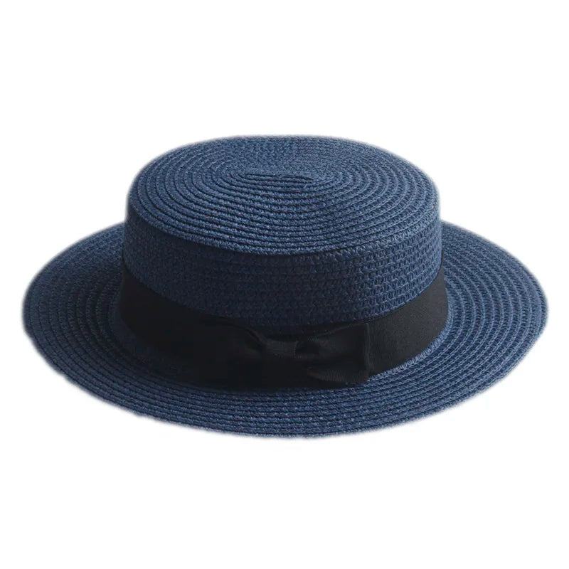 Tetouan Summer Ribbon Straw Boater Hat