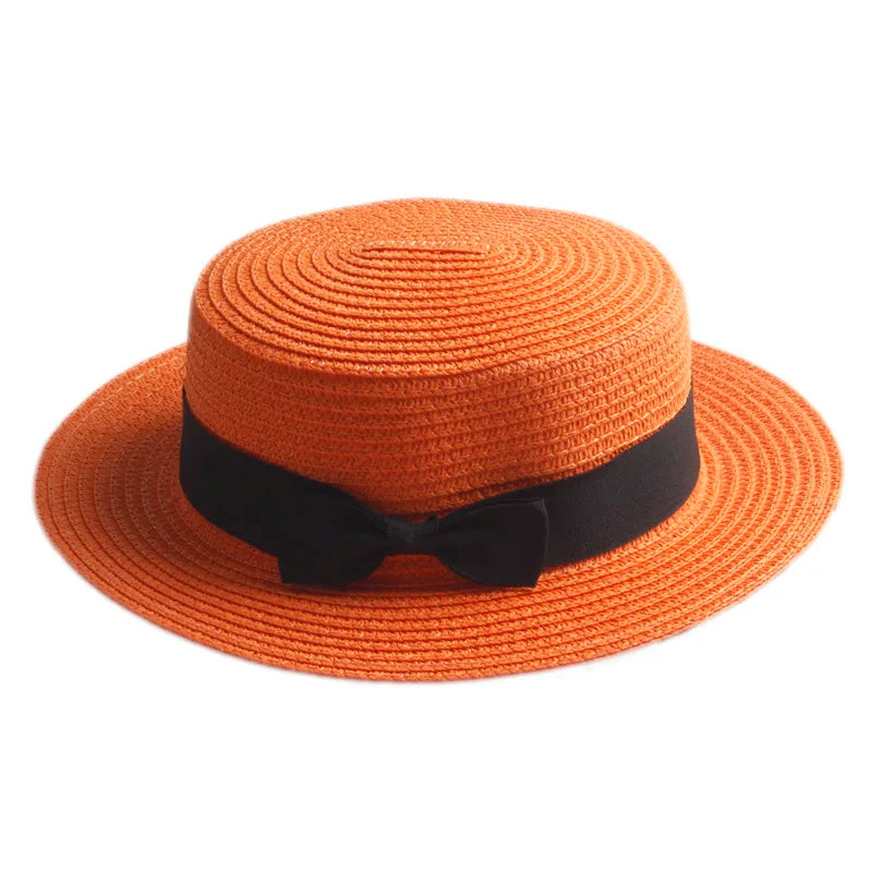 Tetouan Summer Ribbon Straw Boater Hat