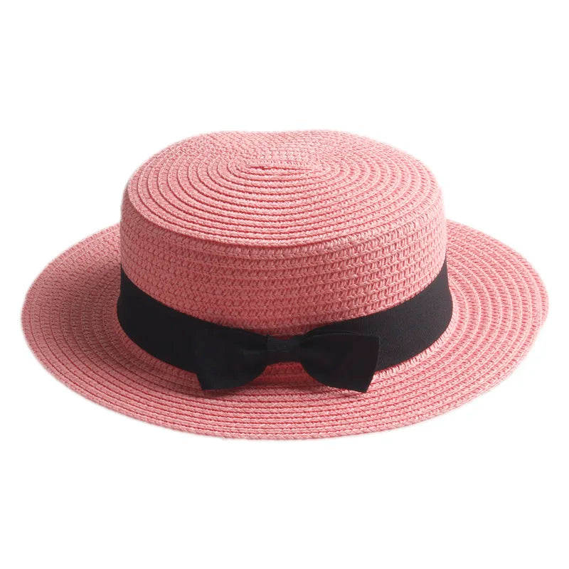 Tetouan Summer Ribbon Straw Boater Hat
