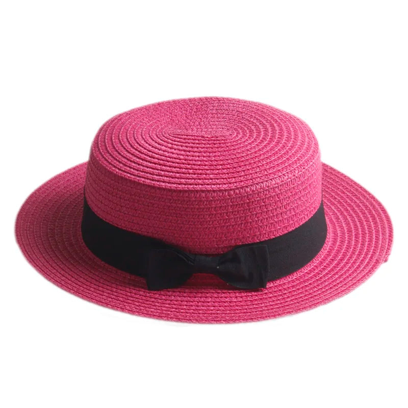 Tetouan Summer Ribbon Straw Boater Hat