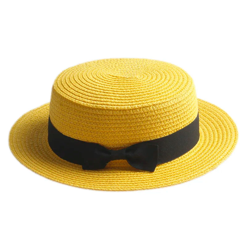 Tetouan Summer Ribbon Straw Boater Hat