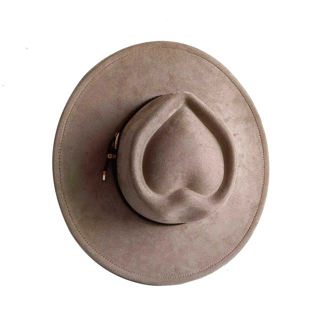 Texas Heart-Shaped Crown Suede Hat