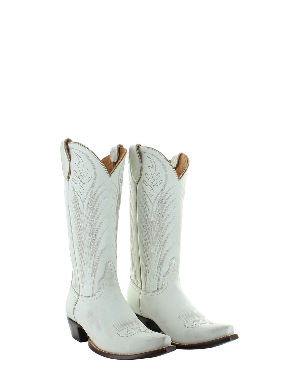 Women's Vintage Embroidered Cowgirl Boots - Beige