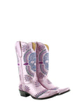 Women's Sugar Skull Embroidered Cowgirl Boots - Pink