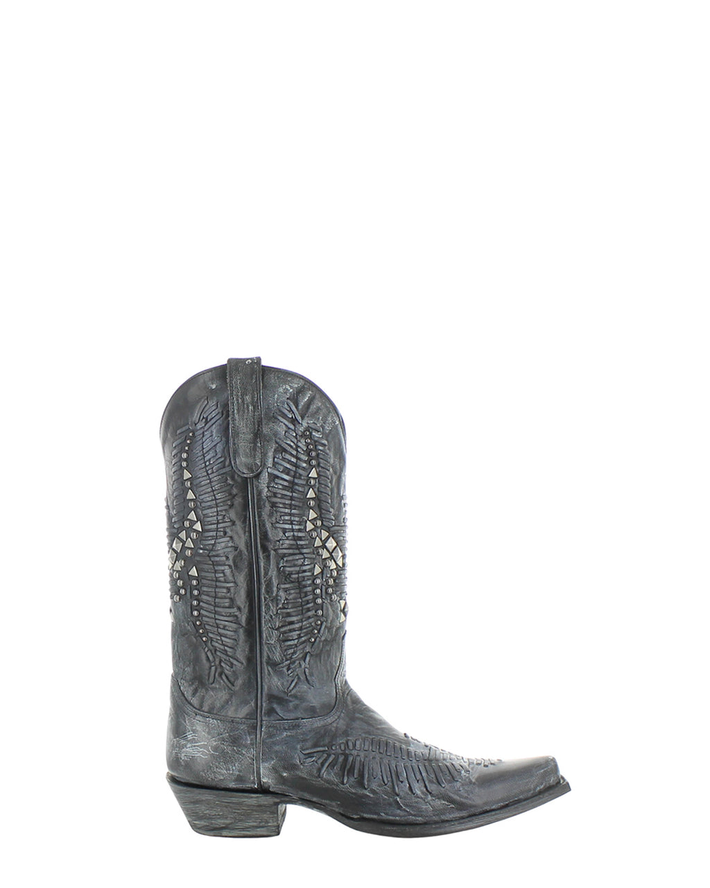 Men's Cowhide Western Cowboy Boots - Black - view 2