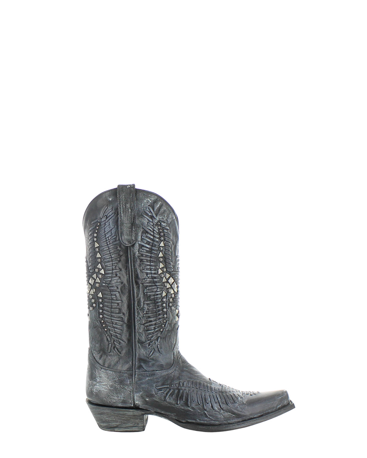 Men's Cowhide Western Cowboy Boots - Black - view 2