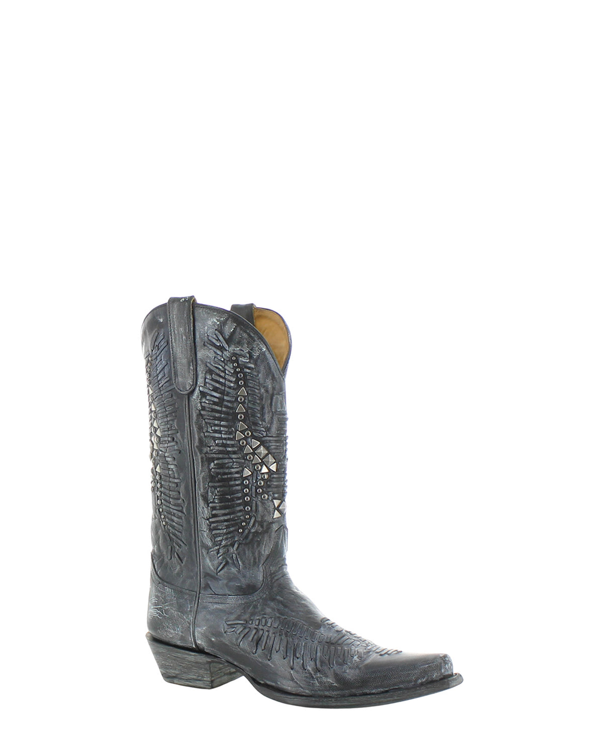 Men's Cowhide Western Cowboy Boots - Black - view 3