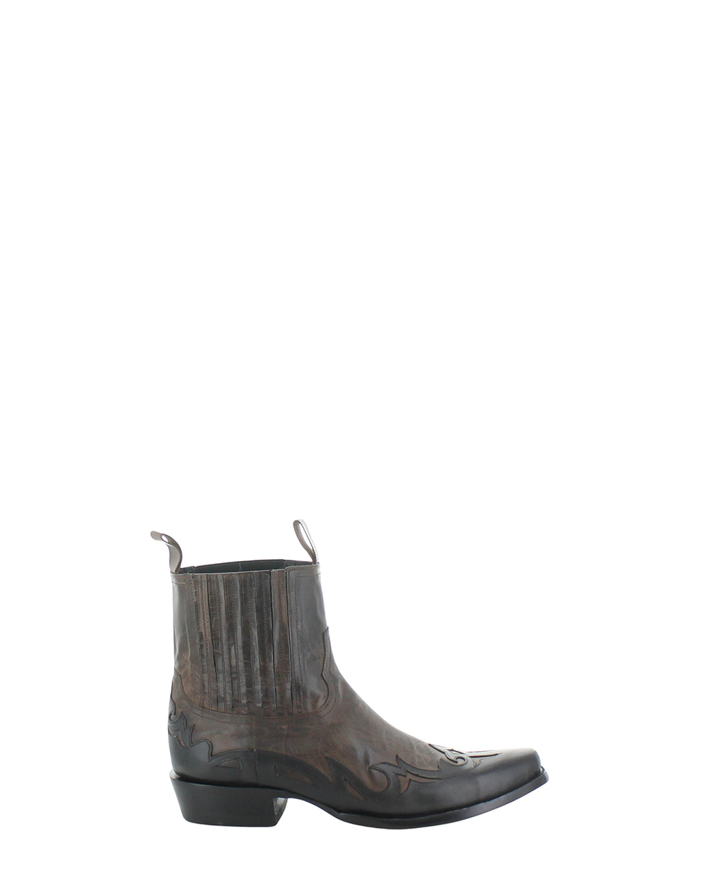 Men's Leather Western Cowboy Boots - Chocolate/Black - view 2