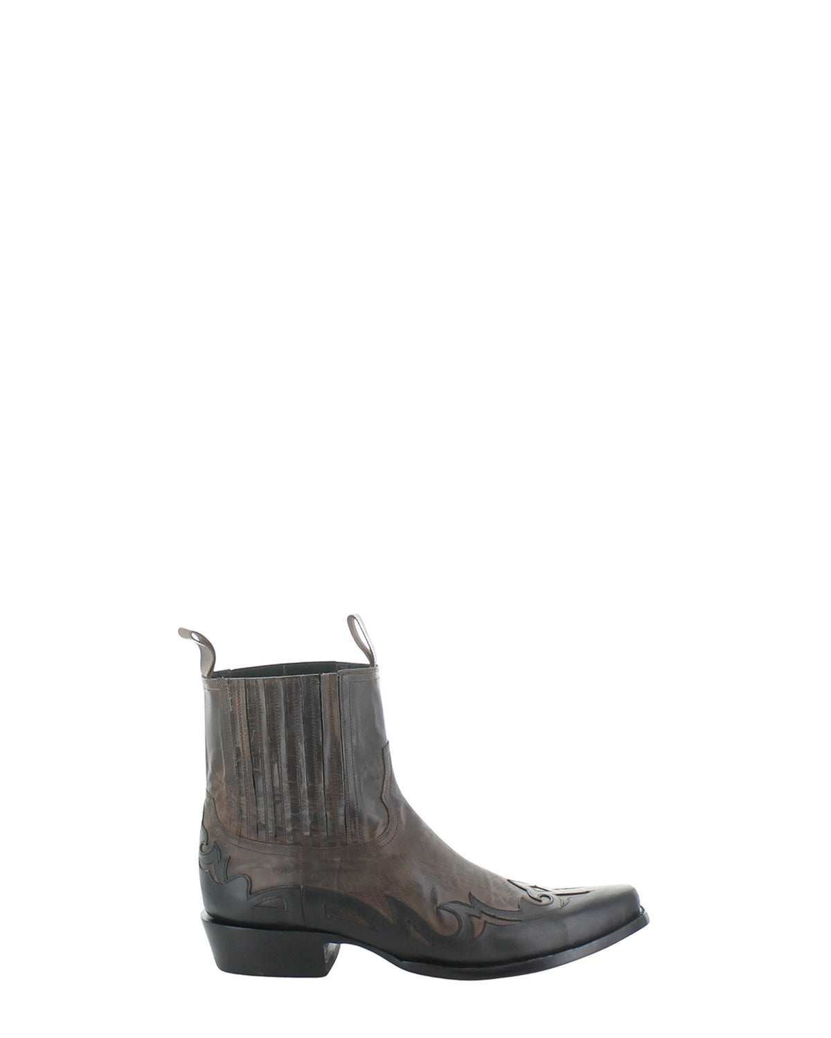 Men's Leather Western Cowboy Boots - Chocolate/Black - view 2