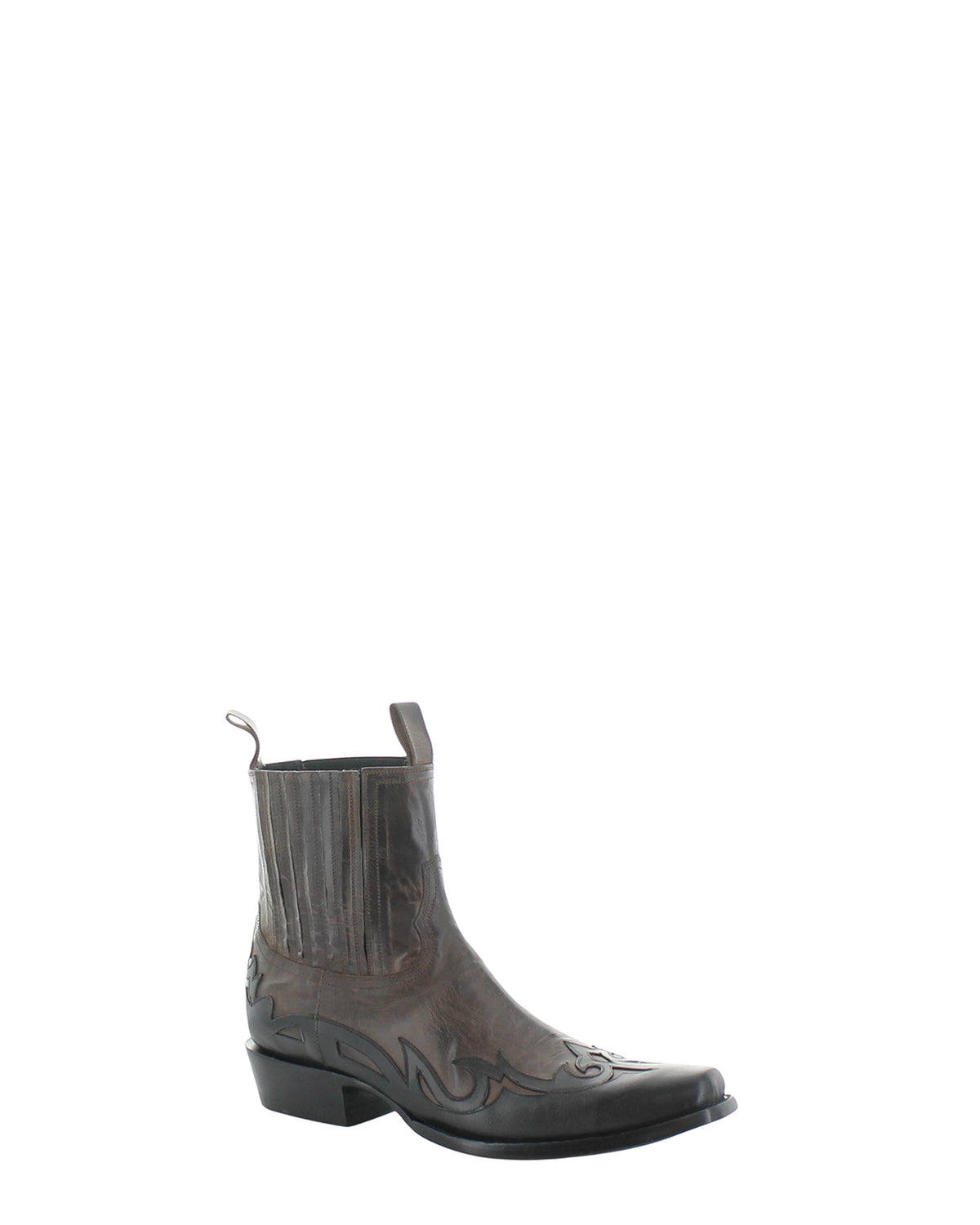Men's Leather Western Cowboy Boots - Chocolate/Black - view 3
