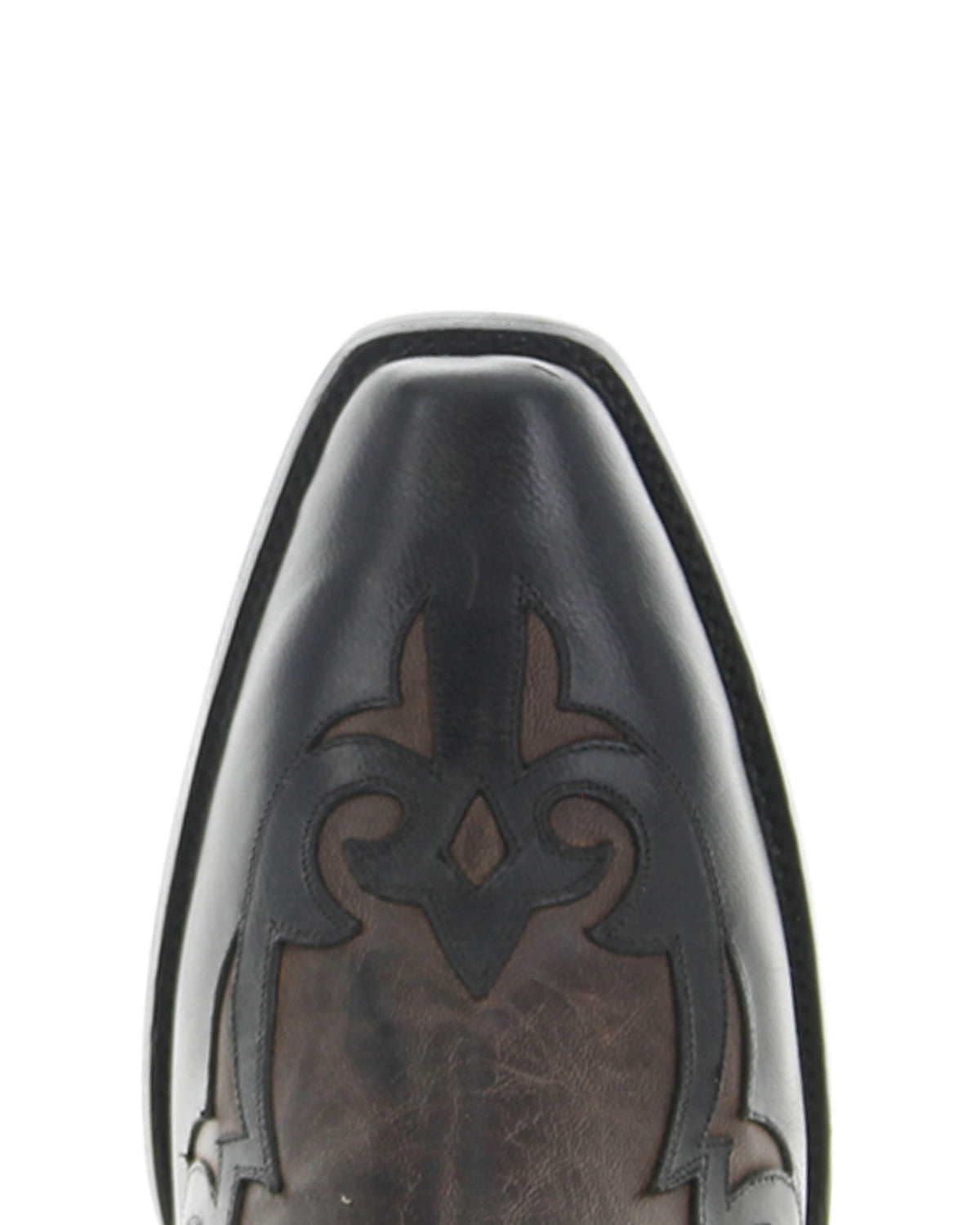 Men's Leather Western Cowboy Boots - Chocolate/Black - view 4