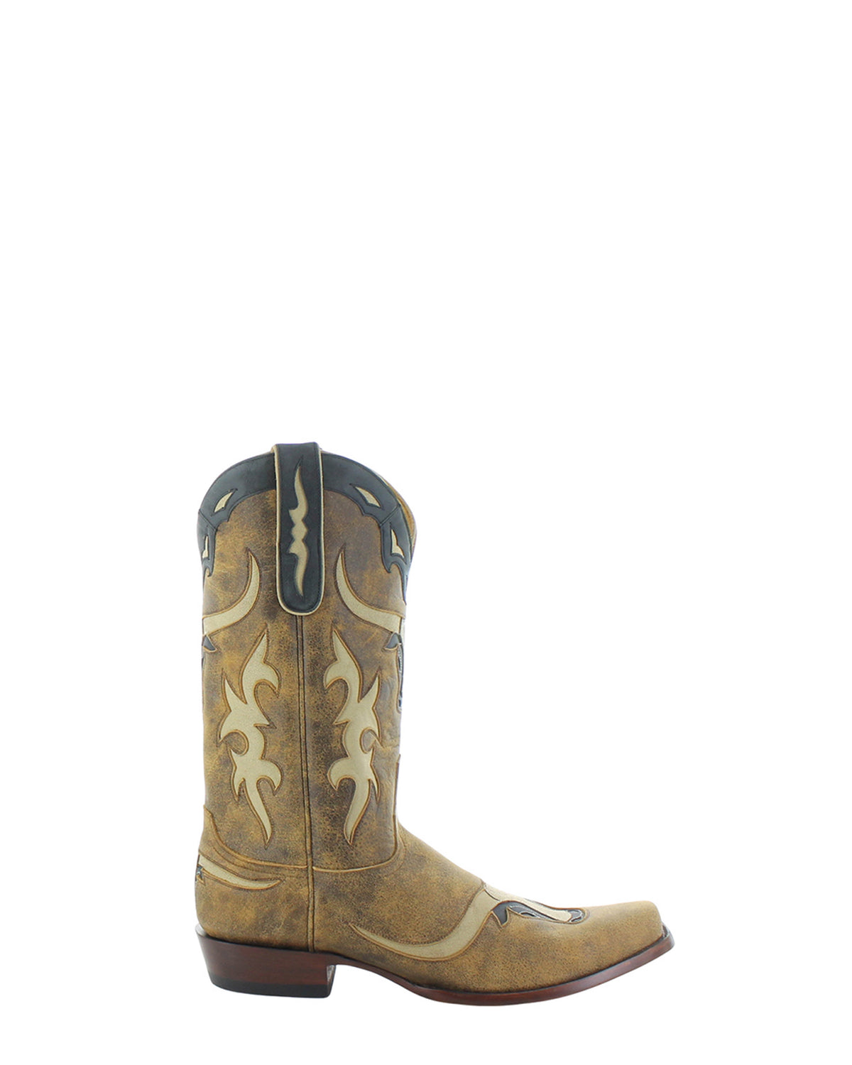 Men's Leather Western Cowboy Boots - Rust/Bone - view 2