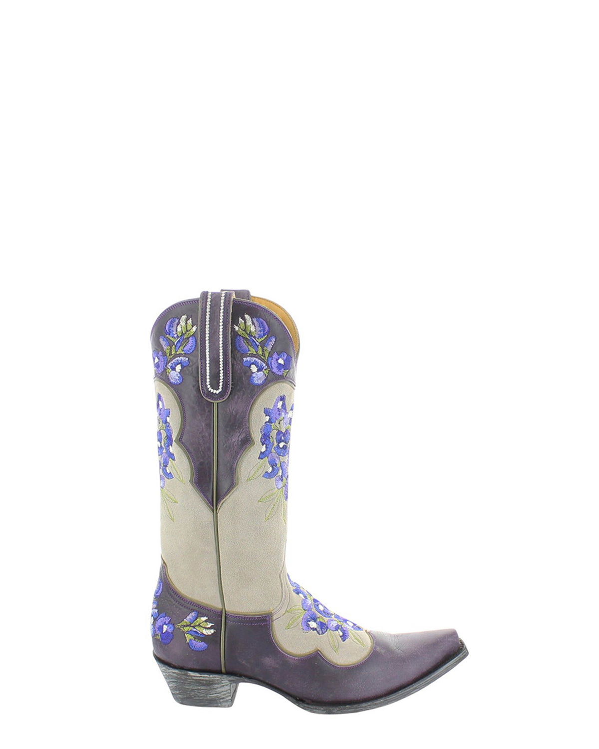 Women's Embroidered Cowgirl Boots - Oatmeal/Purple - view 2